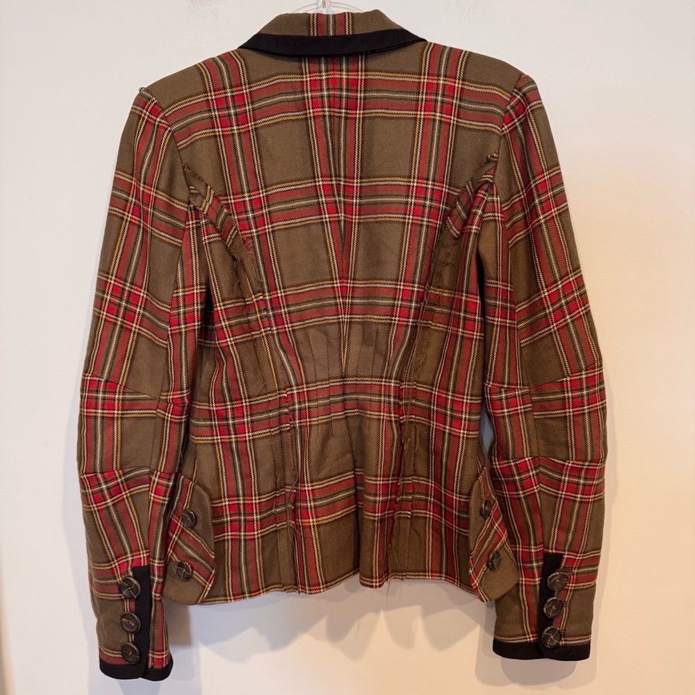 Vtg L.A.M.B. by Gwen Stefani Y2K Tartan Plaid Wool Blazer Size 4 - Picture 6 of 10